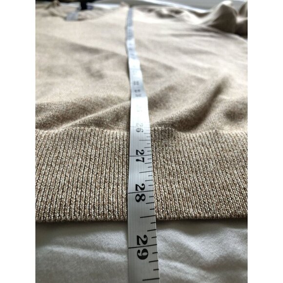 NWT Lands End Mens V-Neck Supima Cotton Sweater XL Beige Church Quiet Luxury - Picture 9 of 9